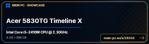 PC-Showcase Acer 5830TG Timeline X von Sm0G auf MEIN PC
