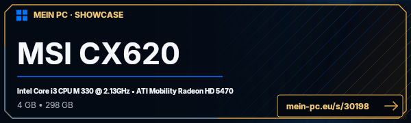 PC-Showcase MSI CX620 von Neophyte0000 auf MEIN PC