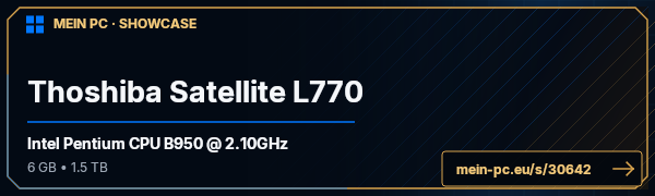 PC-Showcase Thoshiba Satellite L770 von Darkon.2709 auf MEIN PC