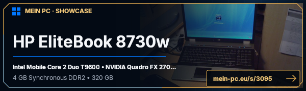 PC-Showcase HP EliteBook 8730w von Scratch_da_Litz auf MEIN PC
