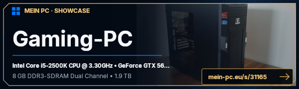 PC-Showcase Gaming-PC von TigerCybran86 auf MEIN PC