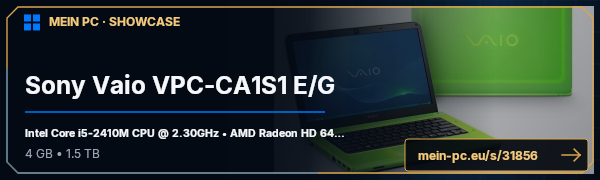 PC-Showcase Sony Vaio VPC-CA1S1 E/G von Nebukadnezar74 auf MEIN PC