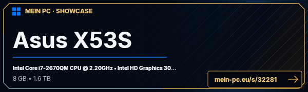 PC-Showcase Asus X53S von pwnuall auf MEIN PC