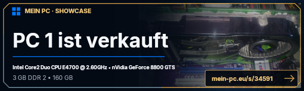 PC-Showcase PC 1 ist verkauft von SC Jack auf MEIN PC
