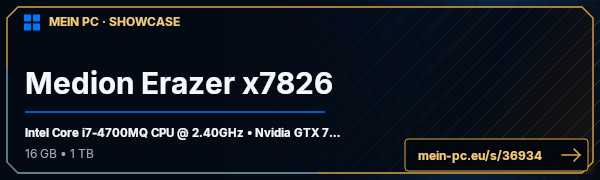 PC-Showcase Medion Erazer x7826 von Breascull auf MEIN PC