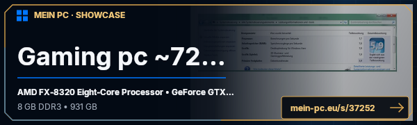 PC-Showcase Gaming pc ~720€ von Ikarus695 auf MEIN PC