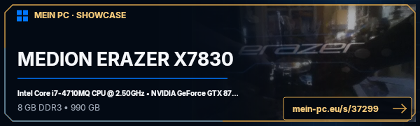 PC-Showcase MEDION ERAZER X7830 von ManeZockt auf MEIN PC