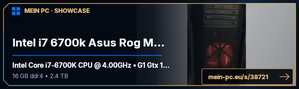 PC-Showcase Intel i7 6700k Asus Rog Maximus VIII Hero von xxZocker87xx auf MEIN PC