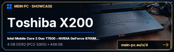 PC-Showcase Toshiba X200 von gdi auf MEIN PC
