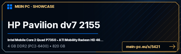 PC-Showcase HP Pavilion dv7 2155 von Bollbergfighter auf MEIN PC