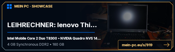 PC-Showcase LEIHRECHNER: lenovo ThinkPad T61 von paeppi auf MEIN PC